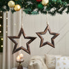 Seasons Crest Ornament Dark Wooden Star Ornament Set of 2 - 8/9.75 inch