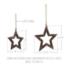 Seasons Crest Ornament Dark Wooden Star Ornament Set of 2 - 8/9.75 inch
