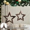 Seasons Crest Ornament Dark Wooden Star Ornament Set of 2 - 8/9.75 inch