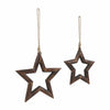 Seasons Crest Ornament Dark Wooden Star Ornament Set of 2 - 8/9.75 inch