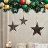 Seasons Crest Ornament Dark Wooden Star Ornament Set of 3 - 4/5/6 inch