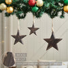 Seasons Crest Ornament Dark Wooden Star Ornament Set of 3 - 4/5/6 inch