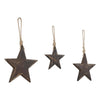 Seasons Crest Ornament Dark Wooden Star Ornament Set of 3 - 4/5/6 inch