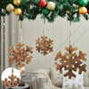 Seasons Crest Ornament Distressed Dark Wooden Snowflake Ornament Set of 3 - 5.75/7.75/9.75 inch