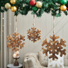Seasons Crest Ornament Distressed Dark Wooden Snowflake Ornament Set of 3 - 5.75/7.75/9.75 inch