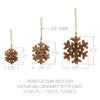 Seasons Crest Ornament Distressed Dark Wooden Snowflake Ornament Set of 3 - 5.75/7.75/9.75 inch