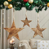 Seasons Crest Ornament Distressed Dark Wooden Star Ornament Set of 3 - 5.5/8/10 inch