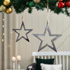 Seasons Crest Ornament Distressed Gray Wooden Star Ornament Set of 2 - 7/9.5 inch