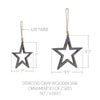 Seasons Crest Ornament Distressed Gray Wooden Star Ornament Set of 2 - 7/9.5 inch