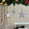 Seasons Crest Ornament Distressed Grey Wooden Star Ornament Set of 3 - 4/5/6 inch