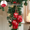 Seasons Crest Ornament Falling Snowflake Red Metal Bell Set of 3 - 4/5/6.25 inch
