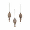 Seasons Crest Ornament Vintage Finial Ornament Feathered Finish Set of 3 6.5x2.5x2.5