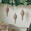 Seasons Crest Ornament Vintage Finial Ornament Feathered Finish Set of 3 6.5x2.5x2.5
