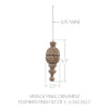 Seasons Crest Ornament Vintage Finial Ornament Feathered Finish Set of 3 6.5x2.5x2.5