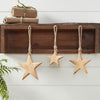 Wooden Star Natural Decorative Ornament Set of 3 Sizes - The Village Country Store 