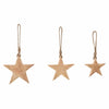 Wooden Star Natural Decorative Ornament Set of 3 Sizes - The Village Country Store 
