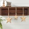 Wooden Star Natural Decorative Ornament Set of 3 Sizes - The Village Country Store 