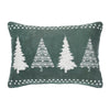 Seasons Crest Pillow 4 Christmas Trees Green Velvet Pillow 14x10