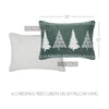 Seasons Crest Pillow 4 Christmas Trees Green Velvet Pillow 14x10