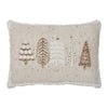 Seasons Crest Pillow 5 Christmas Trees White Pillow 14x10