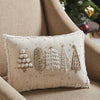 Seasons Crest Pillow 5 Christmas Trees White Pillow 14x10