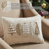 Seasons Crest Pillow 5 Christmas Trees White Pillow 14x10