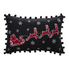 Annie Black Check Santa Sleigh Pillow 9.5x14 - The Village Country Store 