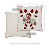 Seasons Crest Pillow Candy Cane & Holly Pillow 18x18
