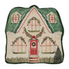 Seasons Crest Pillow Christmas Cottage Pillow with Beads 14x14