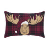Cumberland Red Black Plaid Holiday Moose Pillow 14x22 - The Village Country Store 