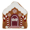 Seasons Crest Pillow Gingerbread House Embroidered Velvet Pillow 18x18