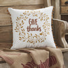 Give Thanks Wreath Pom Pom Pillow 18x18 - The Village Country Store 