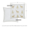 Seasons Crest Pillow Golden Deer and Pine Embroidered Pillow 18x18