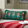Seasons Crest Pillow Nutcracker Green Fringed Pillow 12x24
