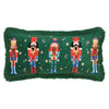 Seasons Crest Pillow Nutcracker Green Fringed Pillow 12x24