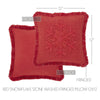 Red Snowflake Stone Washed Fringed Pillow 12x12 - The Village Country Store 
