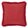 Red Snowflake Stone Washed Fringed Pillow 12x12 - The Village Country Store 