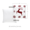 Scandia Snowflake Red White Pillow 16x16 - The Village Country Store 