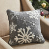 Snowflakes Grey Woolen Felt Pillow 12x12 - The Village Country Store 