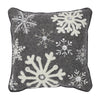 Snowflakes Grey Woolen Felt Pillow 12x12 - The Village Country Store 