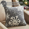 Snowflakes Grey Woolen Felt Pillow 12x12 - The Village Country Store 
