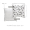 Yuletide Burlap Antique White Snowflake Kisses Pillow 12x12 - The Village Country Store 