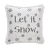 Yuletide Burlap Antique White Snowflake Let It Snow Pillow 12x12 - The Village Country Store