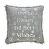 Yuletide Burlap Dove Grey Snowflake Kisses Pillow 12x12 - The Village Country Store 