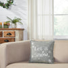Yuletide Burlap Dove Grey Snowflake Let It Snow Pillow 12x12 - The Village Country Store 