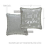 Yuletide Burlap Dove Grey Snowflake Let It Snow Pillow 12x12 - The Village Country Store 
