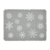 Yuletide Burlap Dove Grey Snowflake Placemat Set of 2 13x19 - The Village Country Store 