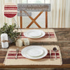 Yuletide Burlap Red Stripe Placemat Set of 6 13x19 - The Village Country Store