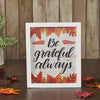 Seasons Crest Sign Be Grateful Always Fall Leaves Wall Sign 12x10