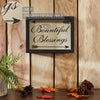 Seasons Crest Sign Bountiful Blessings w/ Arrows MDF Wall Sign 8x10.5x1.5